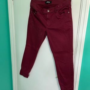 Burgundy ankle pants